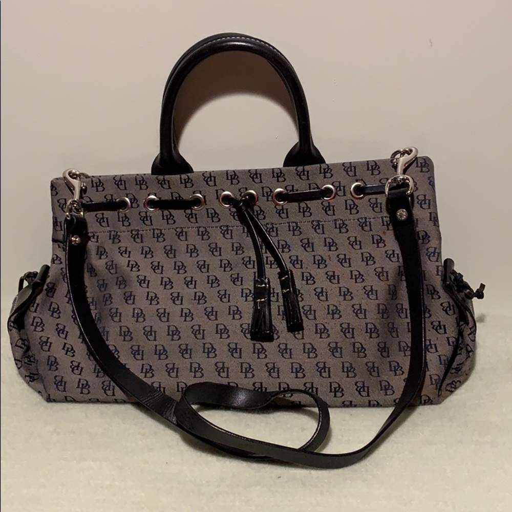 Vintage Gray Dooney & Bourke Tassel Tote Satchel